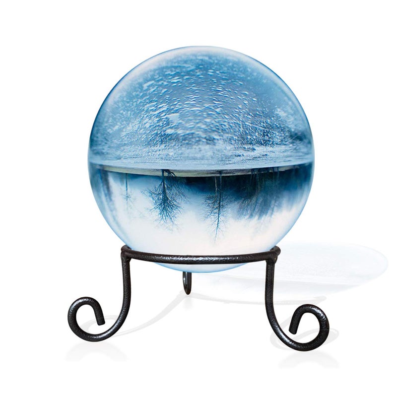 EcoRise Black Iron Gazing Globe Stand, Wrought Iron Sphere Holder, Crystal Ball and Glass Bowl Display Stand, Metal Egg Holder 4.5inches x 2inches - Image 1